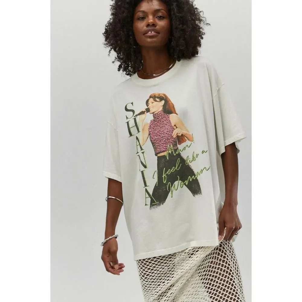 Daydreamer Graphic Tee | Shania I Feel Like A Woman Oversized Tee | Vintage Whi - Picture 2 of 4